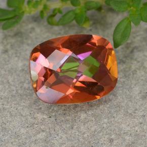 1.62 ct Multicolor Mystic Quartz Stone, Natural Mystic Quartz in Cushion Checkerboard Shape for Sale