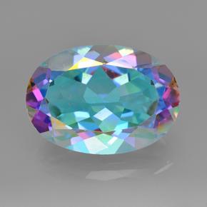 7.08 ct Multicolor Mystic Quartz Gemstone, Mystic Quartz Gem in Oval Facet Shape for Sale.