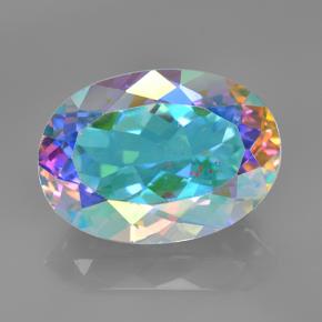 7.50 ct Multicolor Mystic Quartz Gemstone, Mystic Quartz Gem in Oval Facet Shape for Sale.