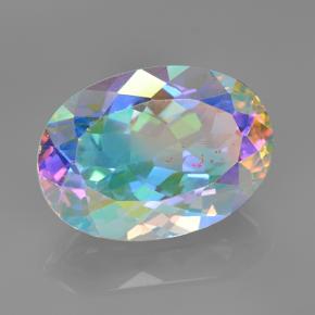 7.50 ct Multicolor Mystic Quartz Stone, Natural Mystic Quartz in Oval Facet Shape for Sale