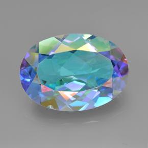 6.06 ct Multicolor Mystic Quartz Gemstone, Mystic Quartz Gem in Oval Facet Shape for Sale.
