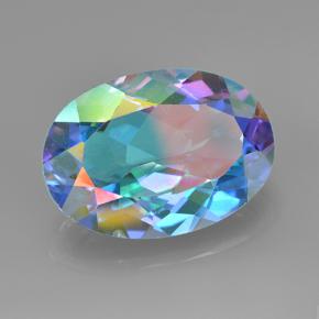 6.06 ct Multicolor Mystic Quartz Stone, Natural Mystic Quartz in Oval Facet Shape for Sale