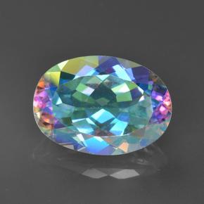 7.40 ct Multicolor Mystic Quartz Gemstone, Mystic Quartz Gem in Oval Facet Shape for Sale.