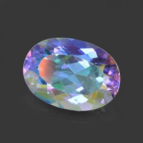 7.37 ct Multicolor Mystic Quartz Stone, Natural Mystic Quartz in Oval Facet Shape for Sale