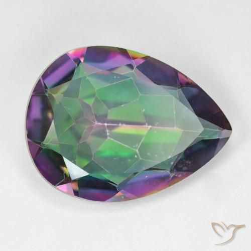 11.44 ct Multicolor Mystic Quartz Stone, Natural Mystic Quartz in Pear Facet Shape for Sale