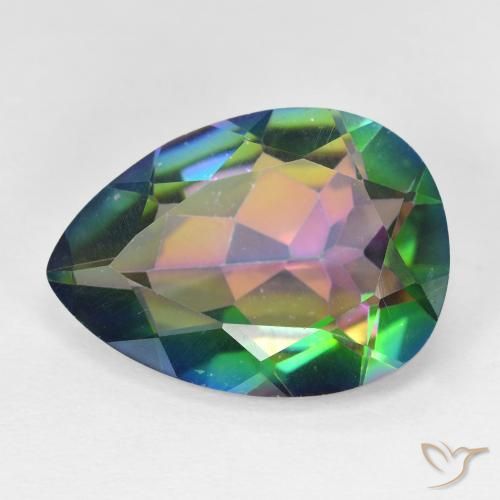 9.25 ct Pear Cut Mystic Quartz, 18.2 x 13.1 mm From Brazil, Photo A