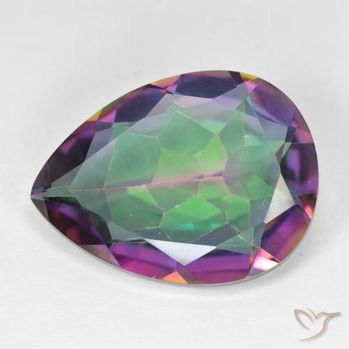11.48 ct Pear Cut Mystic Quartz, 20.1 x 15.1 mm From Brazil, Photo A