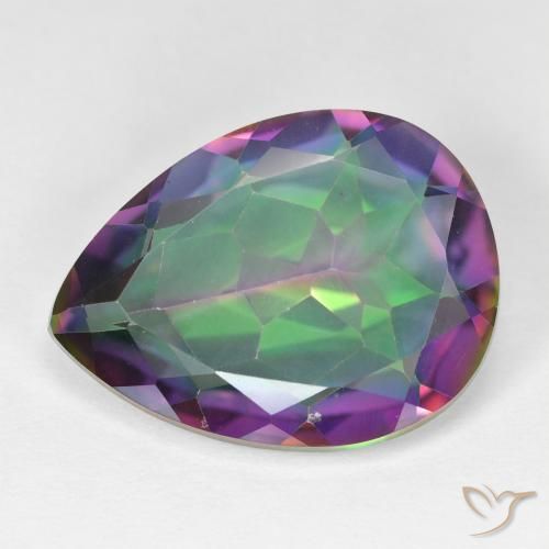 11.39 ct Pear Cut Mystic Quartz, 25.1 x 15.1 mm From Brazil, Photo A