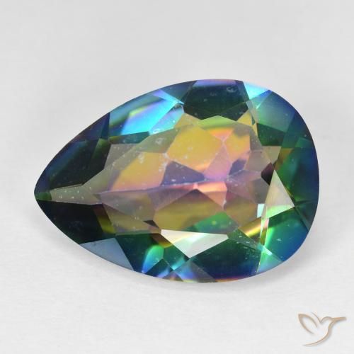 8.58 ct Pear Cut Mystic Quartz, 18.2 x 13.1 mm From Brazil, Photo A