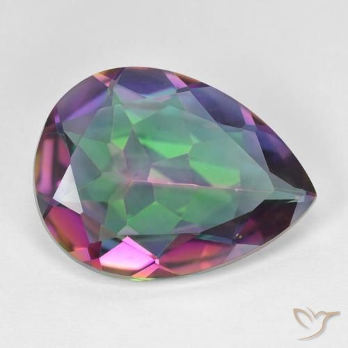 11.31 ct Pear Cut Mystic Quartz, 20.1 x 15.1 mm From Brazil, Photo A
