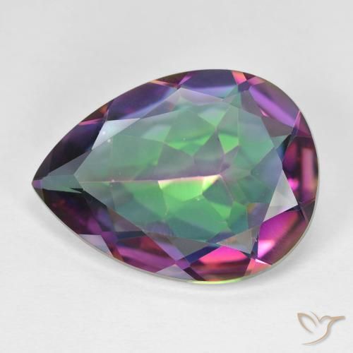 11.31 ct Multicolor Mystic Quartz Stone, Natural Mystic Quartz in Pear Facet Shape for Sale