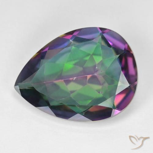 11.22 ct Pear Cut Mystic Quartz, 19.9 x 15.1 mm From Brazil, Photo A