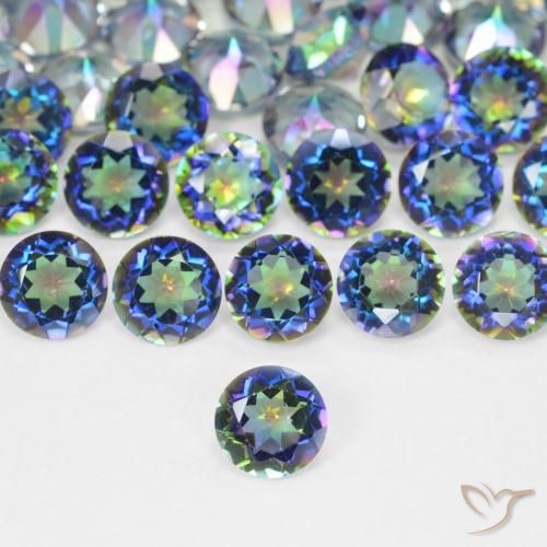 Quartz mystique taille ronde de 0,45 ct, 5,1 mm du Brésil, Photo A
