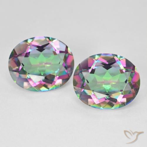 9.09ctw Natural Multicolor Mystic Quartz, Oval, VVS-VS
