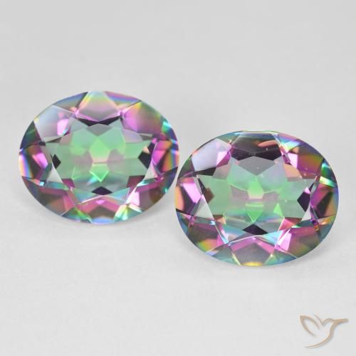 7.84 ct Oval Cut Mystic Quartz, 12.1 x 10.1 mm From Brazil, Photo A