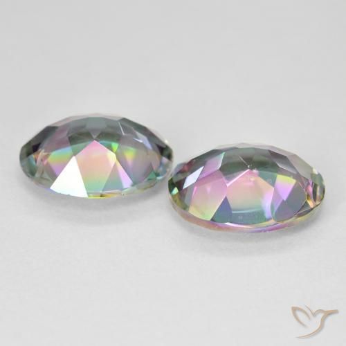 Mystic Quartz Gemstones in 12 x 10 mm (calibrated) Size for Sale, Mystic Quartz Stones in Multicolor Color