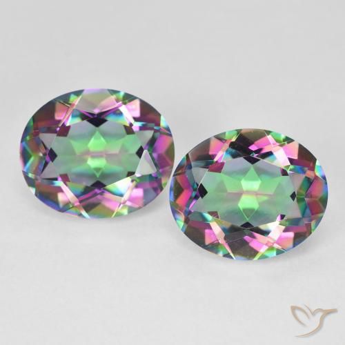 9.18 ct Oval Cut Mystic Quartz, 12.1 x 10 mm From Brazil, Photo A