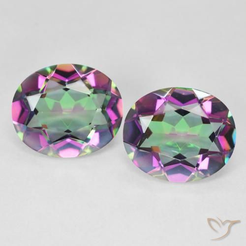 8.46 ct Oval Cut Mystic Quartz, 12.1 x 10.2 mm From Brazil, Photo A