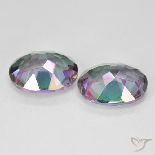 Mystic Quartz Gemstones in 12 x 10 mm (calibrated) Size for Sale, Mystic Quartz Stones in Multicolor Color