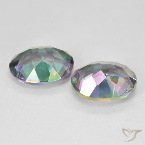 Mystic Quartz Gemstones in 12 x 10 mm (calibrated) Size for Sale, Mystic Quartz Stones in Multicolor Color