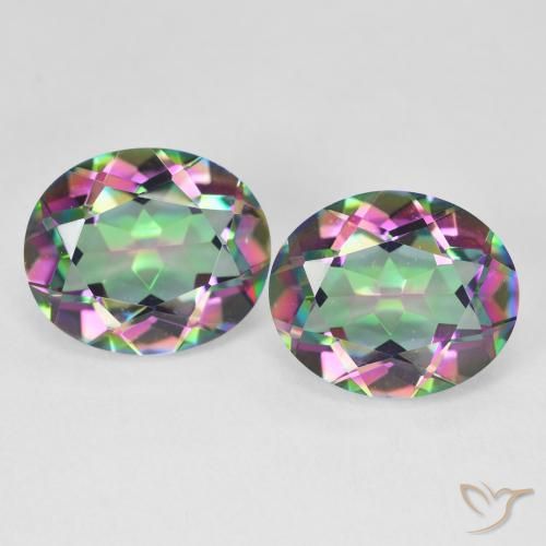 9.14 ct Oval Cut Mystic Quartz, 12.1 x 10.1 mm From Brazil, Photo A