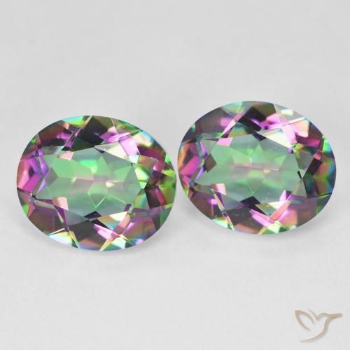 9.14 ctw Multicolor Mystic Quartz Stones, Natural Mystic Quartz in Oval Facet Shape for Sale