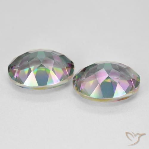 Mystic Quartz Gemstones in 12 x 10 mm (calibrated) Size for Sale, Mystic Quartz Stones in Multicolor Color