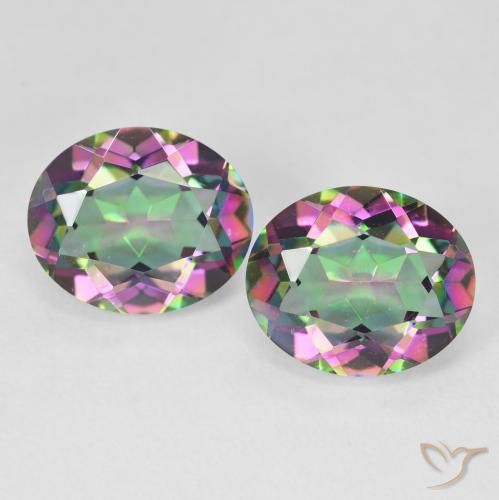 9.52 ct Oval Cut Mystic Quartz, 12.1 x 10.1 mm From Brazil, Photo A