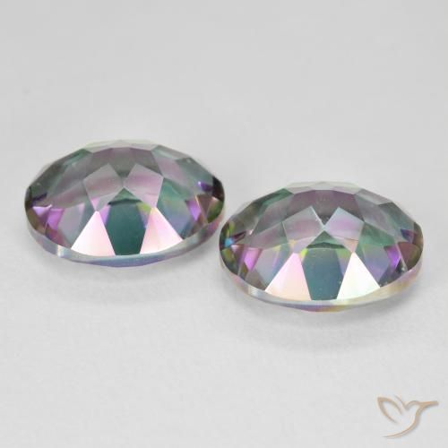 Mystic Quartz Gemstones in 12 x 10 mm (calibrated) Size for Sale, Mystic Quartz Stones in Multicolor Color