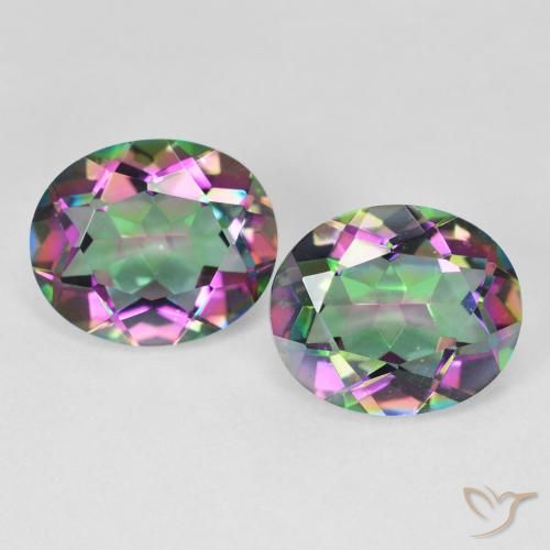 9.31 ct Oval Cut Mystic Quartz, 12.1 x 10.1 mm From Brazil, Photo A