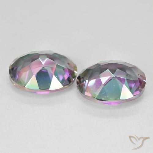 Mystic Quartz Gemstones in 12 x 10 mm (calibrated) Size for Sale, Mystic Quartz Stones in Multicolor Color