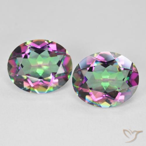8.78 ct Oval Cut Mystic Quartz, 12.1 x 10.1 mm From Brazil, Photo A