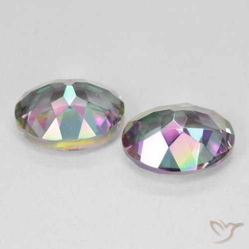Mystic Quartz Gemstones in 12 x 10 mm (calibrated) Size for Sale, Mystic Quartz Stones in Multicolor Color
