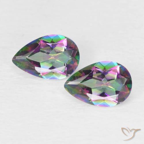 0.67 ct Pear Cut Mystic Quartz, 6 x 4 mm From Brazil, Photo A