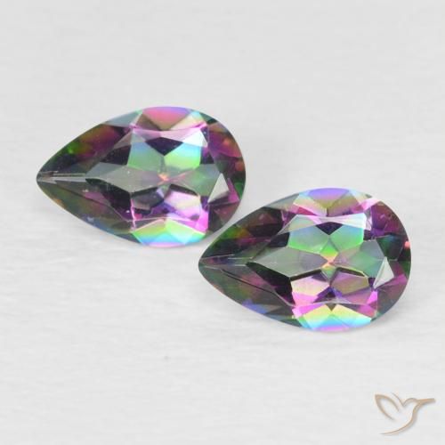 0.69 ct Pear Cut Mystic Quartz, 6 x 4 mm From Brazil, Photo A