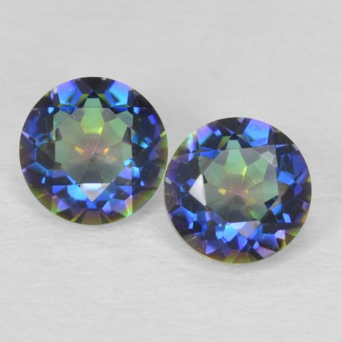 Quartz mystique taille ronde de 0,96 ct, 5,1 mm du Brésil, Photo A