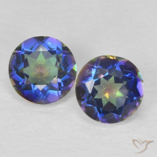 0.93 ct Round Cut Mystic Quartz, 5.1 mm From Brazil, Photo A