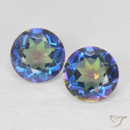 0.97 ct Round Cut Mystic Quartz, 5.1 mm From Brazil, Photo A