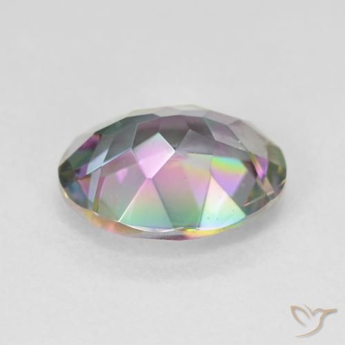 Mystic Quartz Gemstone in 12 x 10 mm (calibrated) Size for Sale, Mystic Quartz Stone in Multicolor Color