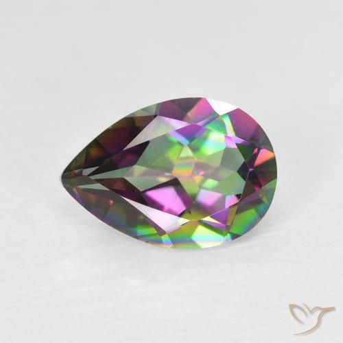 1.78ct Natural Multicolor Mystic Quartz, Pear Shape, VVS-VS