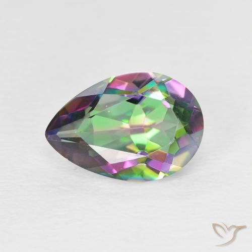 1.88ct Natural Multicolor Mystic Quartz, Pear Shape, VVS-VS