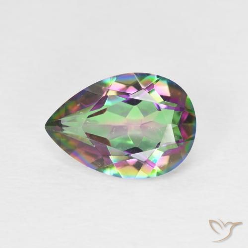 1.67 ct Multicolor Mystic Quartz Gemstone, Mystic Quartz Gem in Pear Facet Shape for Sale.