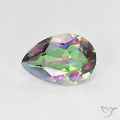 1.94ct Natural Multicolor Mystic Quartz, Pear Shape, VVS-VS