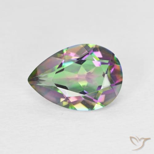 1.75ct Natural Multicolor Mystic Quartz, Pear Shape, VVS-VS
