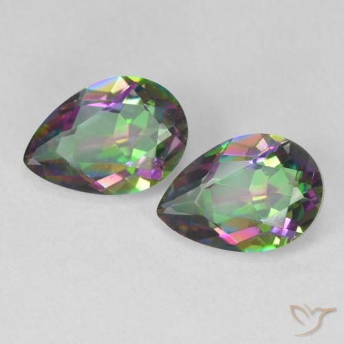 3.7 ct Pear Cut Mystic Quartz, 10.2 x 7.1 mm From Brazil, Photo A