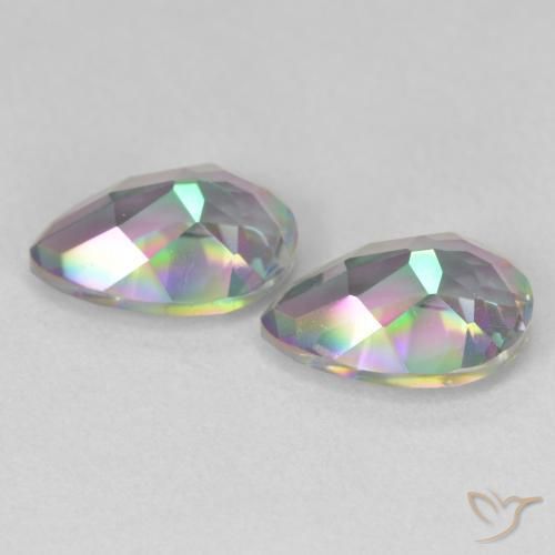Mystic Quartz Gemstones in 10 x 7 mm (calibrated) Size for Sale, Mystic Quartz Stones in Multicolor Color