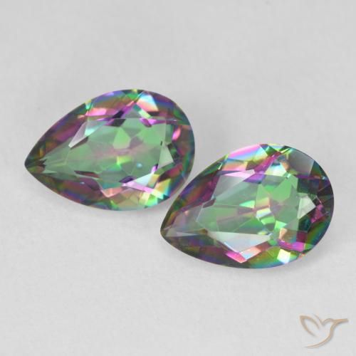 3.24 ct Pear Cut Mystic Quartz, 10.2 x 7.1 mm From Brazil, Photo A