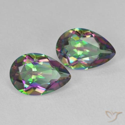3.7 ct Pear Cut Mystic Quartz, 10.2 x 7.1 mm From Brazil, Photo A