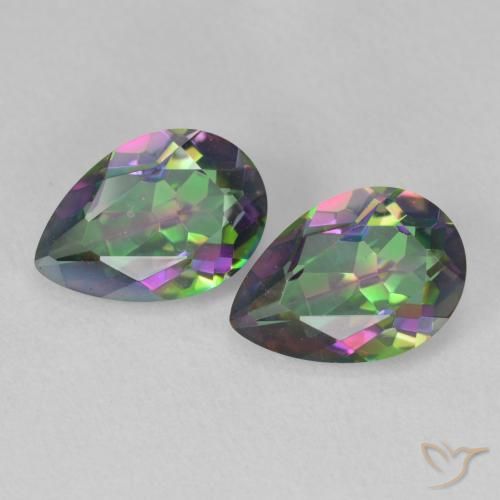 3.84 ct Pear Cut Mystic Quartz, 10.2 x 7.1 mm From Brazil, Photo A