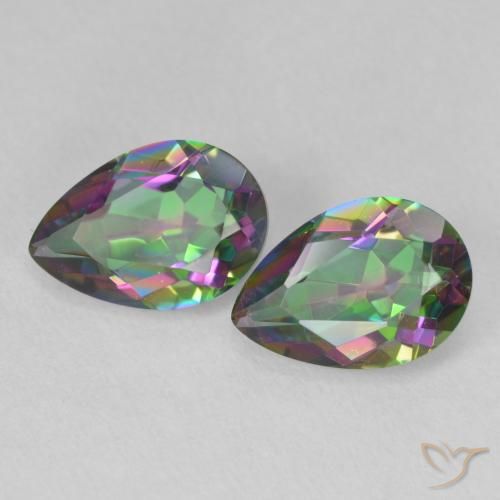 3.75 ct Pear Cut Mystic Quartz, 10.2 x 7.1 mm From Brazil, Photo A